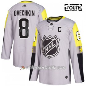 Barn Ishockey Washington Capitals Tröja Alexander Ovechkin 8 2018 NHL All-Star Metro Division Adidas Grå Authentic